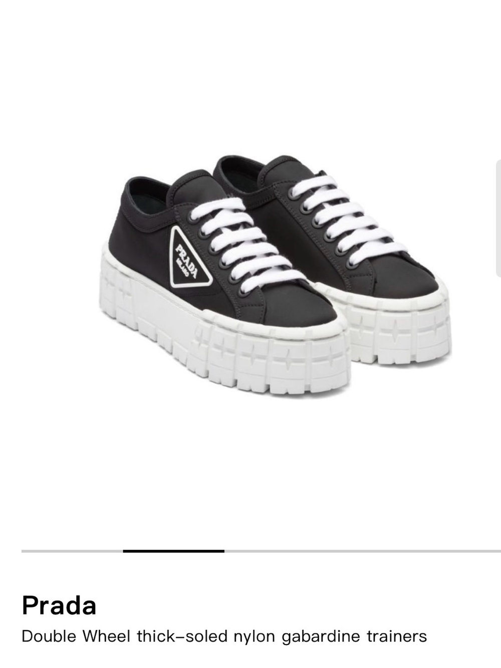 Prada Black and White Platform Sneaker - Picture 10 of 10